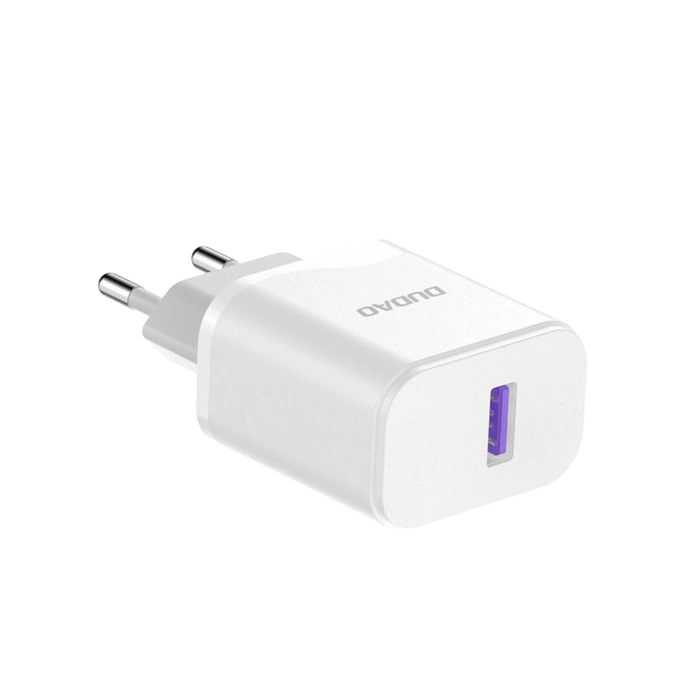 Dudao A20EU USB-A 18W nástěnná nabíječka - bílá + USB-A - micro USB kabel