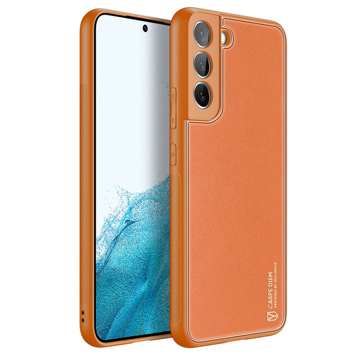 Dux Ducis Yolo elegante Hülle aus ökologischem Leder für Samsung Galaxy S22+ (S22 Plus) orange