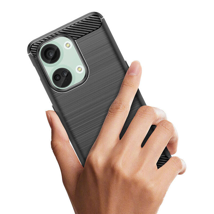 Carbon Case Silikonhülle für OnePlus Ace 2V/OnePlus Nord 3 - schwarz