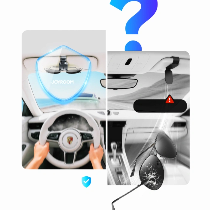 Uchwyt na okulary Joyroom JR-ZS511 na osłonę przeciwsłoneczną klips magnetyczny - czarny