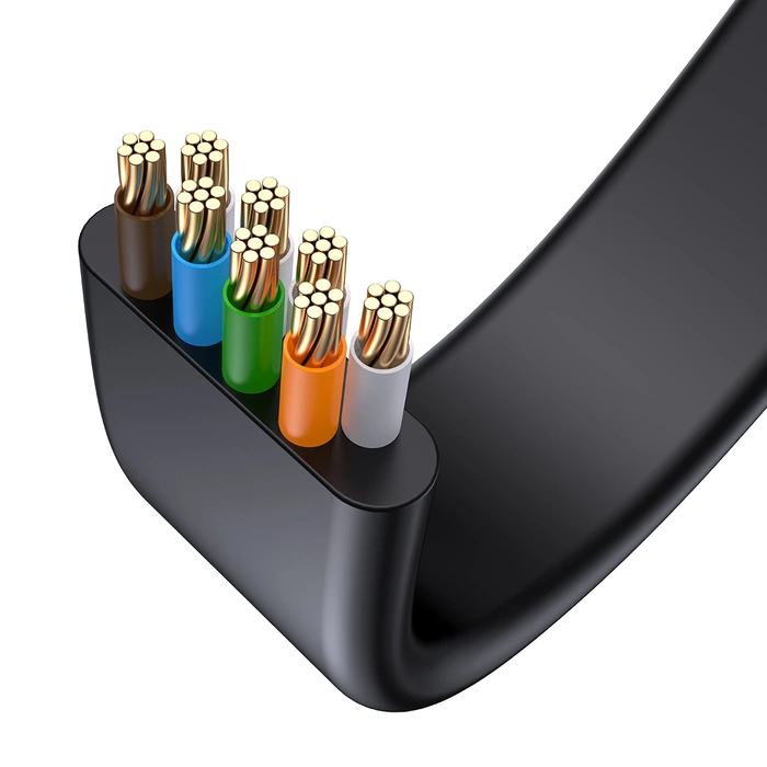 Baseus Speed Six Netzwerkkabel RJ45 1000Mbps 2m schwarz (WKJS000101)