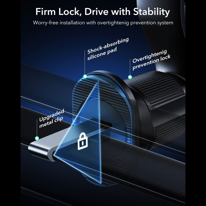 ESR OMNILOCK CRYOBOOST MagNETIC MagSafe VENT CAR MOUNT WIRLESSS CHARGER QI2.2 25W BLACK