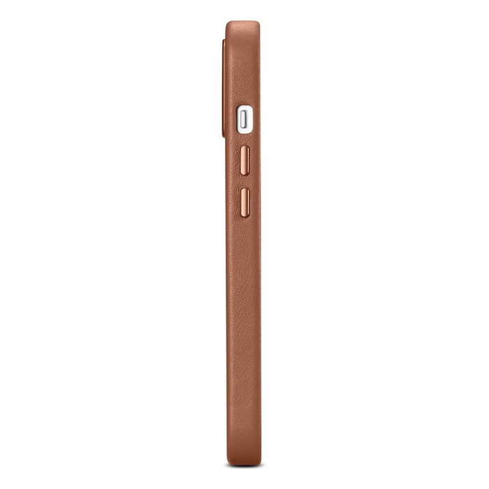 iCarer Case Leather Housse en cuir véritable pour iPhone 14 Plus marron (compatible MagSafe)