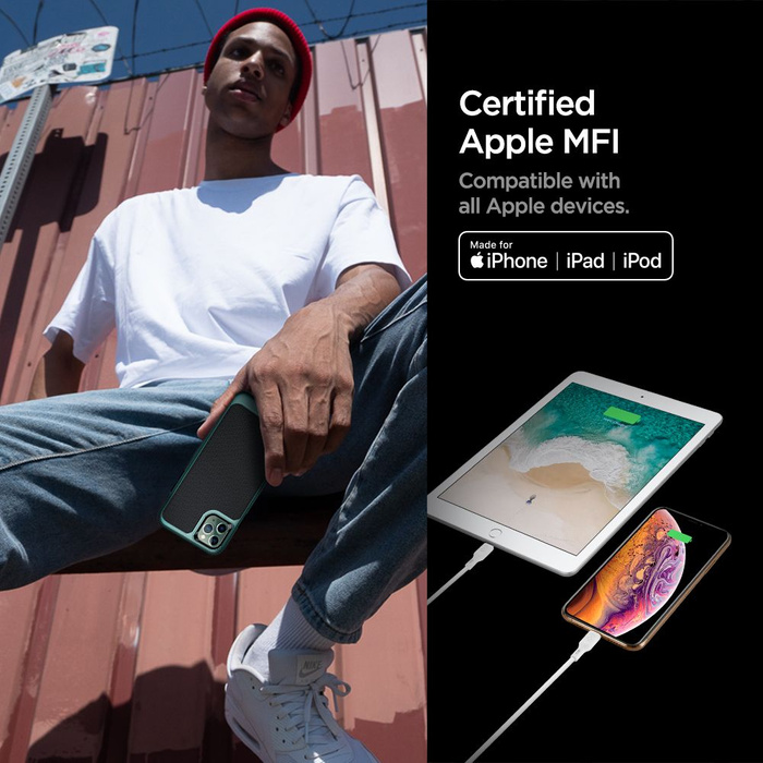 Cable Spigen CABLE DE ILUMINACIÓN DURASYNC MFI PAQUETE DE 2 100 CM BLANCO