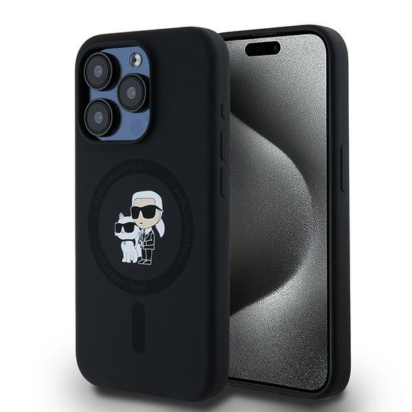Etui Karl Lagerfeld KLHMP15LSCMKCRHK iPhone 15 Pro 6.1" czarny/black hardcase Silicone Karl & Choupette MagSafe