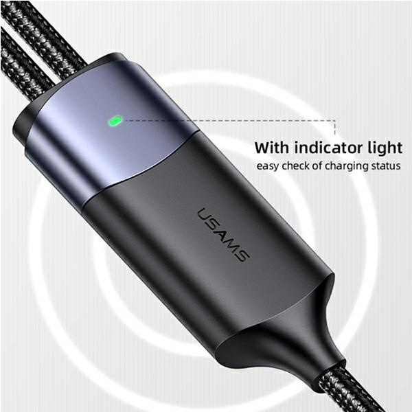 USAMS Kabel U71 2xUSB-C zu USB-C 1.2m 100W PD Schnellladung schwarz/schwarz SJ551USB01 (US-SJ551)