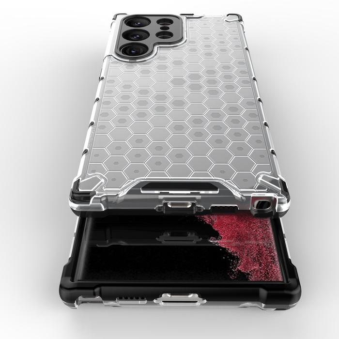 Funda Honeycomb para Samsung Galaxy S23 Ultra funda híbrida blindada negra