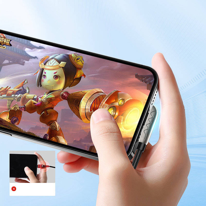 Joyroom gaming câble USB - Lightning pour chargement / transfert de données 2.4A 1.2m argent (S-1230K3)