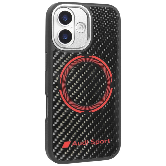 Etui Audi RSQ Carbon Fiber Sport Red     Circle MagSafe do iPhone 17 czarny