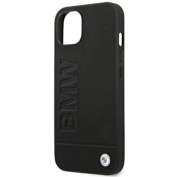 Hülle BMW BMHCP14MSLLBK iPhone 14 Plus 6,7" schwarz/schwarz Leder Stempel