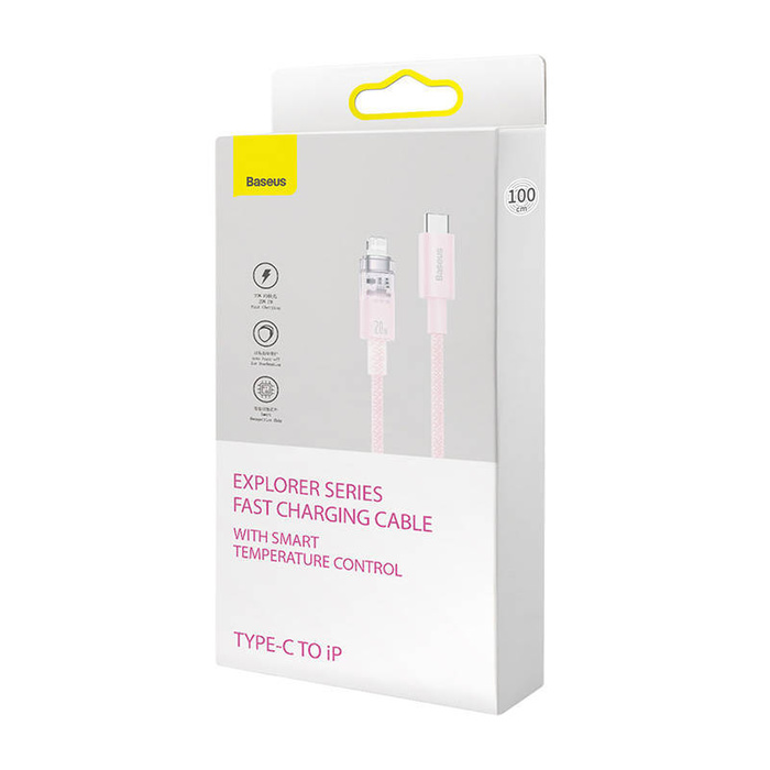 Fast Charging cable Baseus USB-A to Lightning Explorer Series 2m 20W (pink)