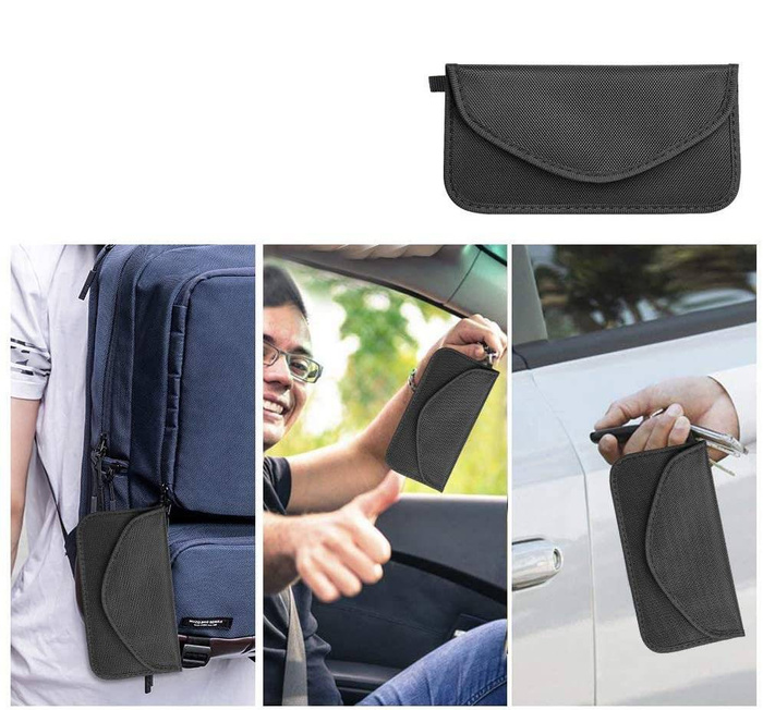 Custodia antifurto per chiavi auto Telefono Radio Blocking Faraday Box Faraday Cage 20cm x 11cm Nero