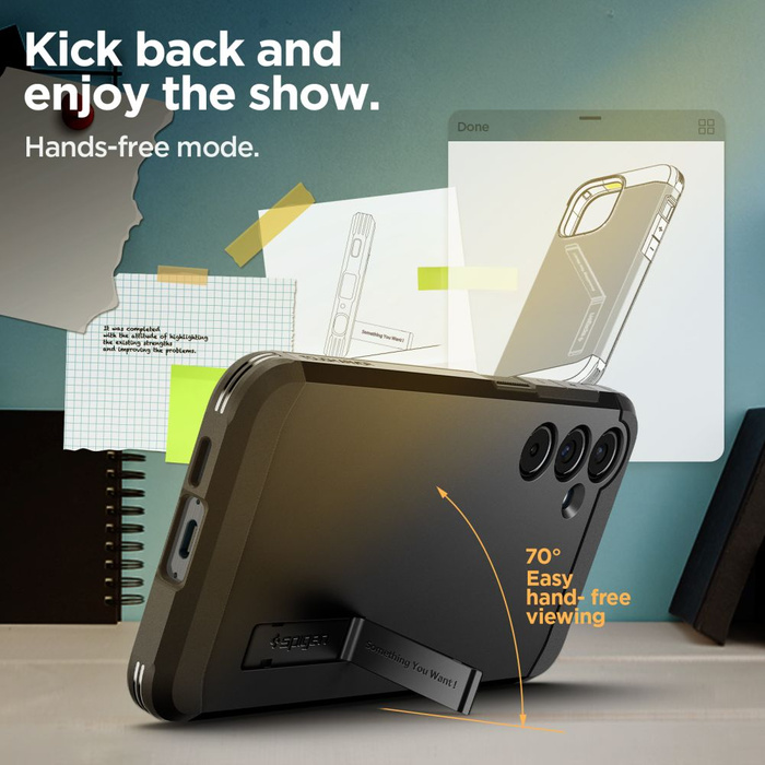 Hülle Tough Armor Spigen Galaxy A55 5g schwarze Case