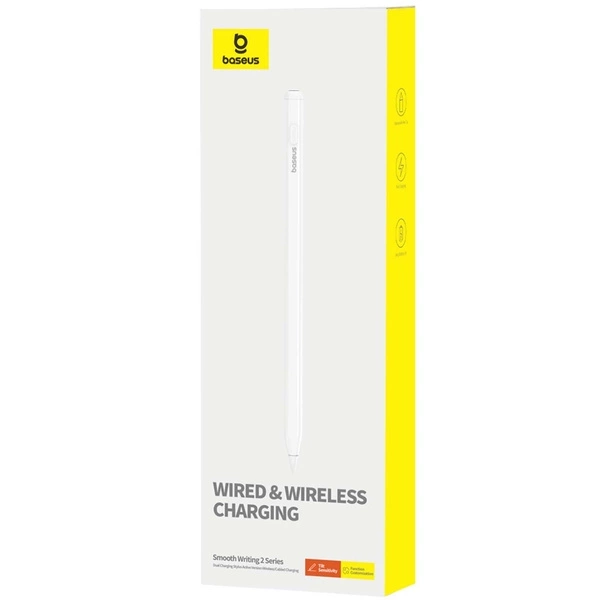Active stylus Baseus Smooth Writing Series with wireless and cabled charging (White)