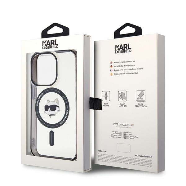Etui Karl Lagerfeld KLHMP15LHCHNOTK iPhone 15 Pro 6.1" transparent hardcase IML Choupette`s Head MagSafe Case