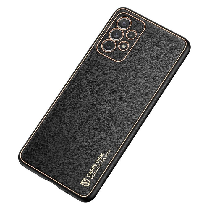 Elegante custodia Dux Ducis Yolo realizzata in morbido TPU e pelle PU per Samsung Galaxy A72 4G nera