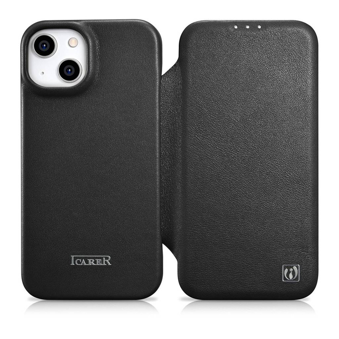 iCarer CE Premium Folio Case iPhone 14 Plus Flip Magnetic MagSafe Noir (WMI14220715-BK)