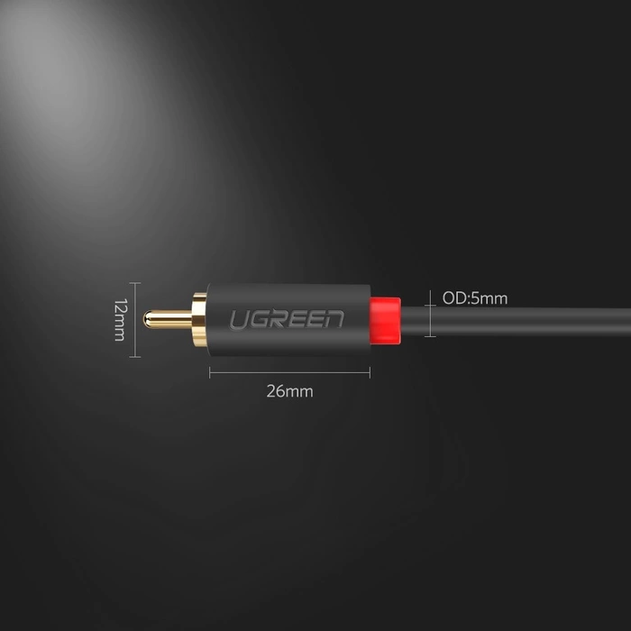 Ugreen Kabel Stereo Audio Video Kabel 2 Cinch 2x Cinch 5m grau (10520)