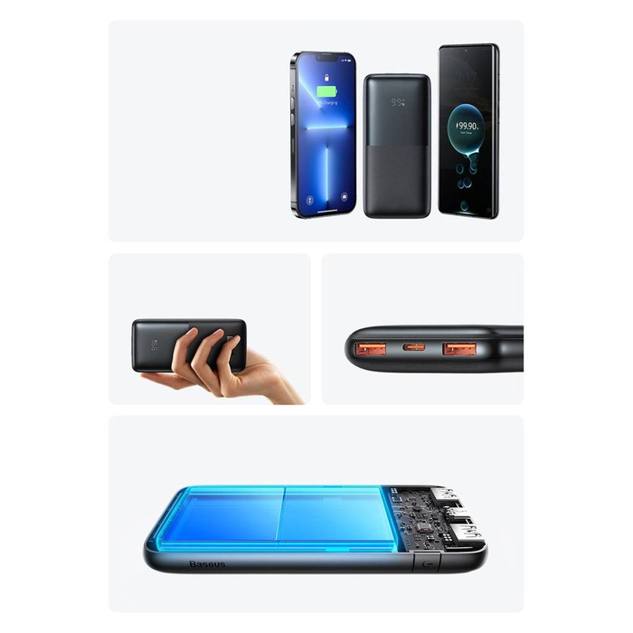 Baseus Baseus Pro 10000mAh 20W weiße Powerbank mit USB Typ A - USB Typ C 3A 0,3 m Kabel (PPBD040202)