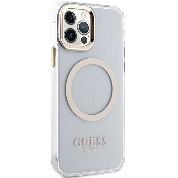 Guess GUHMP12MHTRMD iPhone 12/12 Pro 6.1" gold/gold hardcase Metal Outline MagSafe