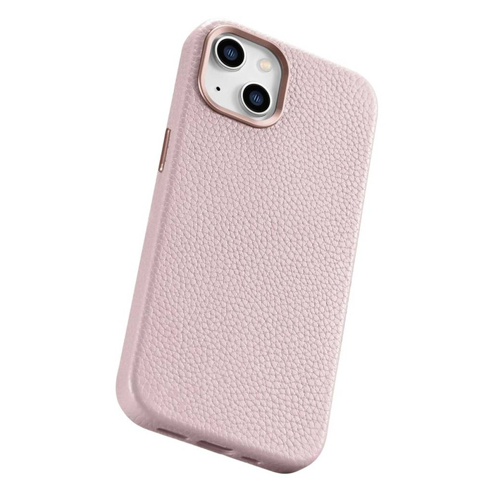 iCarer Litchi Premium Custodia in pelle iPhone 14 Custodia magnetica in pelle con MagSafe rosa (WMI14220709-PK)
