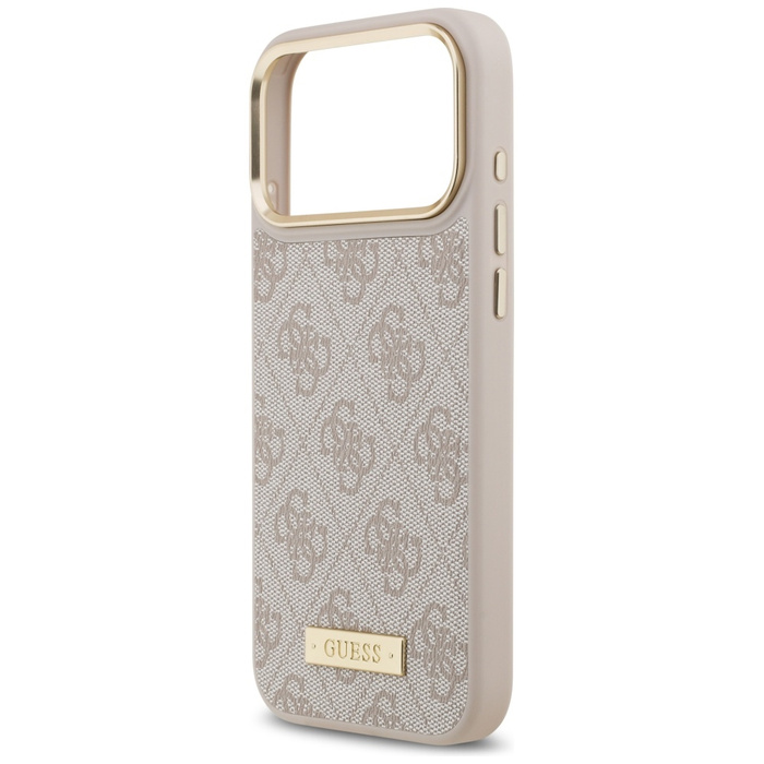 Etui Guess 4G Logo Plate MagSafe do      iPhone 17 Pro Max różowy