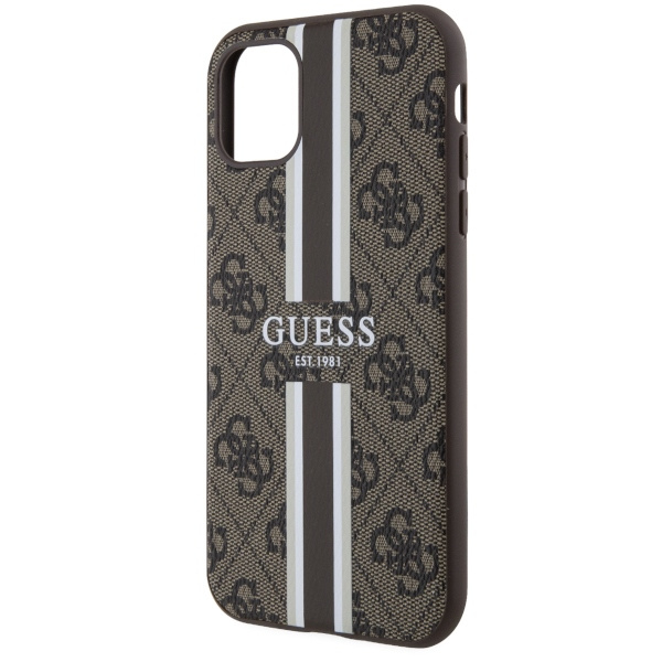 Hülle Guess GUHMN61P4RPSW iPhone 11 / Xr braun/braun hartcase 4G Printed Stripes MagSafe Case