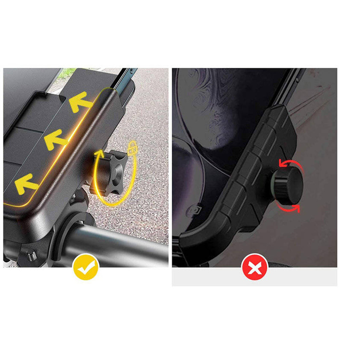 Wozinsky porta telefono in metallo per bicicletta, scooter nero (WBHBK3)