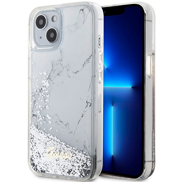 Cover Guess GUHCP14SLCSGSGH iPhone 14 6,1" bianco/bianco durocase Liquid Glitter Marmo Case