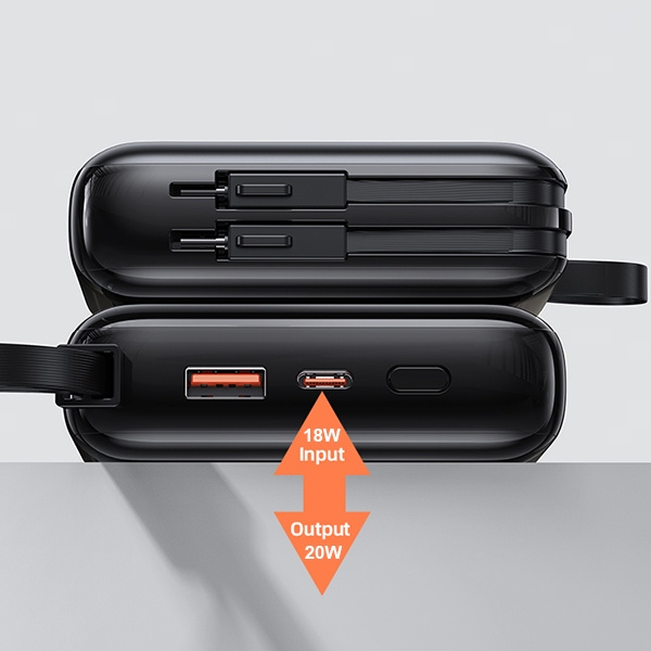 USAMS Powerbank PB69 10000mAh 22.5W QC3.0+PD Fast Charge Digital Display black/black 10KCD18601 (US-CD186)