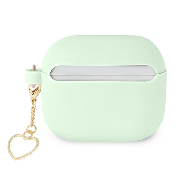 Case GUESS Apple AirPods 3 Cover Silicone Charm Heart Collection Green Case