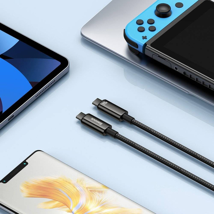 [APRÈS RETOUR] Câble USB C - USB C 480Mb/s 240W 3m Baseus Tungsten Or CAWJ040101 - noir