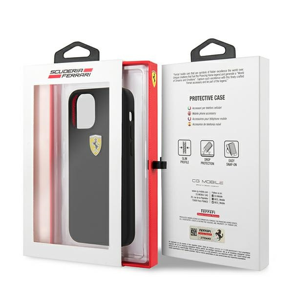 Coque Ferrari Apple iPhone 12 mini On Track Étui en silicone noir