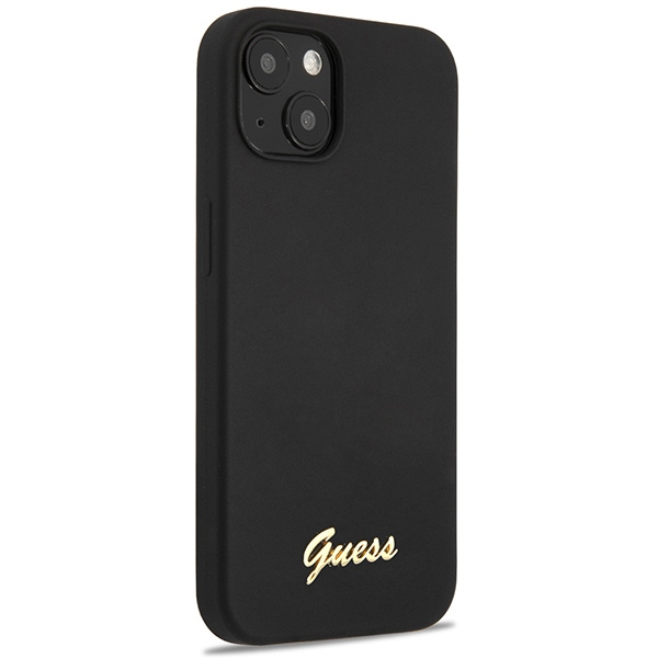 Guess GUHCP13MLSLMGBK iPhone 13 6,1" nero/nero durocase Silicone Script Gold Logo