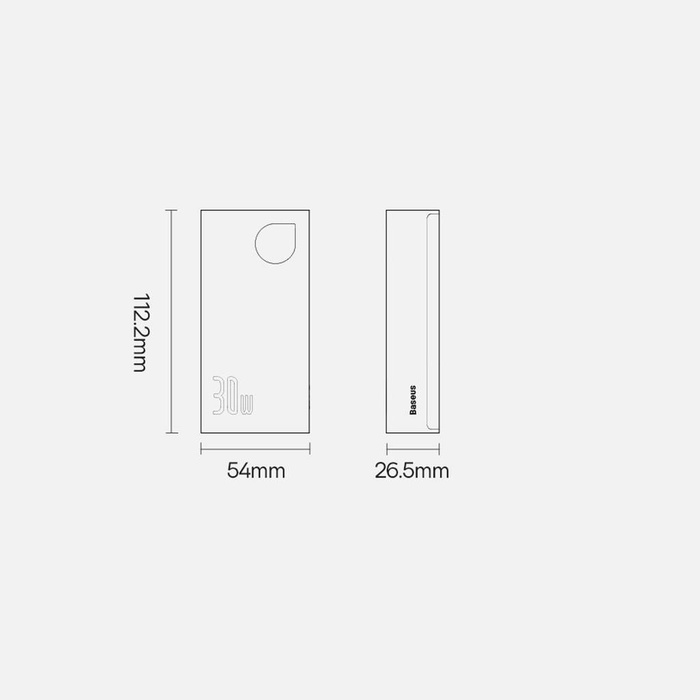 Baseus Adaman2 powerbank s displejem digital 10000mAh 30W 2 x USB / 1x USB Type C Overseas Edition PD QC SCP černá (PPAD040101)