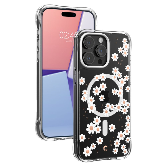 Coque iPhone 15 Pro Max Spigen Cyrill Cecile Mag MagSafe White Daisy Case