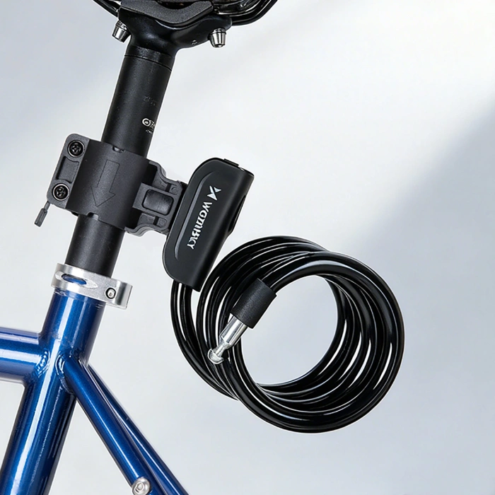 Blokada rowerowa Wozinsky WPB-01R przenośna z linką antykradzieżową i 2 kluczami do roweru elektrycznego motocykla - czarna