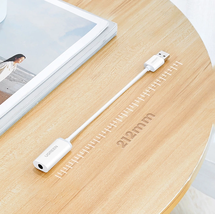 UGREEN USB Mini Jack 3.5mm Audio Adapter US206 White