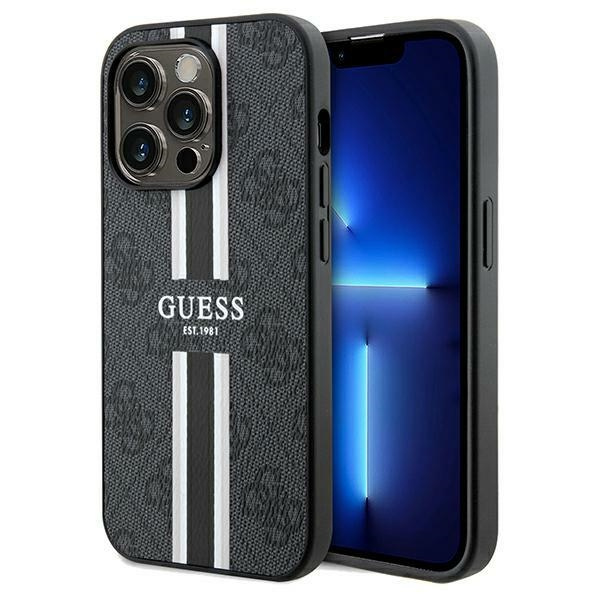 Etui Guess GUHMP15LP4RPSK iPhone 15 Pro 6.1" czarny/black hardcase 4G Printed Stripes MagSafe Case