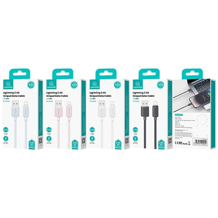 Kabel USAMS KY 2.4A Lightning do USB-A 2m US-SJ694 Biały