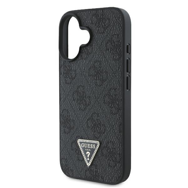 Etui Guess iPhone 16 Plus 6.7" czarny/black hardcase Leather 4G Triangle Strass MagSafe