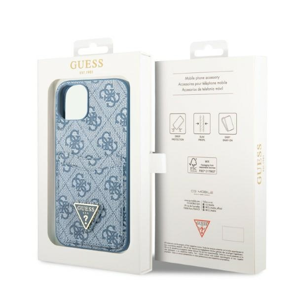 Guess GUHCP13SP4TPB iPhone 13 mini 5.4" blau/blau hartcase 4G Triangle Logo Cardslot