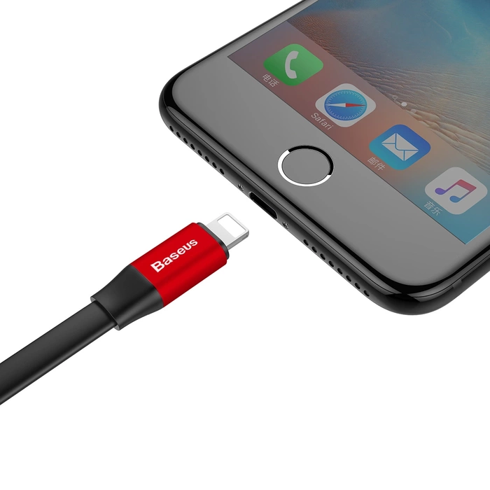 Baseus Nimble USB-A / Lightning 2A-Kabel 0,23 m - Rot und Schwarz
