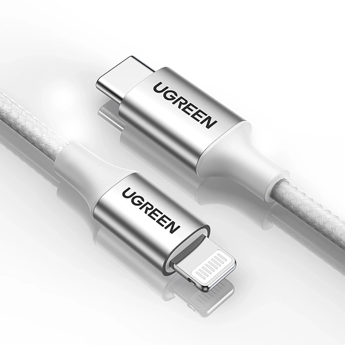 Ugreen kabel Kabel USB typu C - Lightning MFI 1 m 3 A 36 W stříbrný (70523)