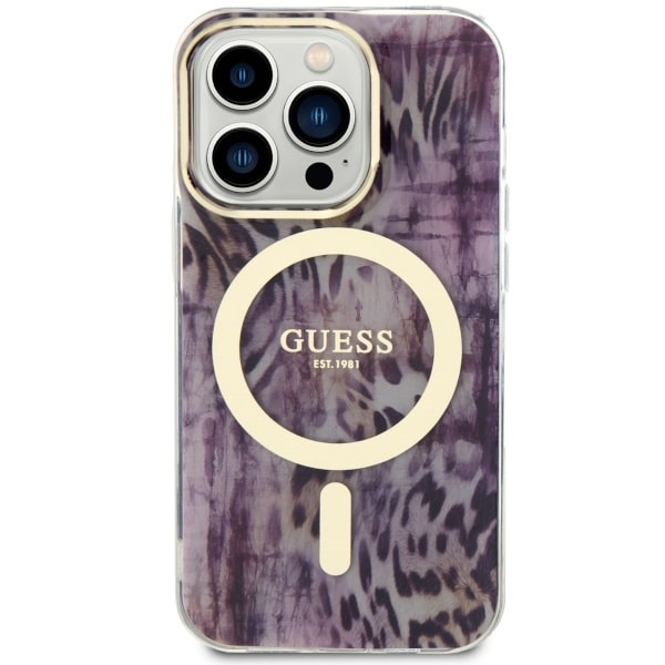 Coque Guess GUHMP14XHLEOPWP iPhone 14 Pro Max 6.7" rose/pink hardcase Leopard MagSafe Case
