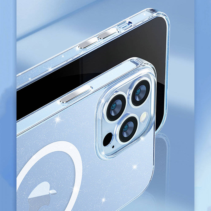 Kingxbar PQY Elegant Series Magnetische Hülle für iPhone 13 Pro Gehäusedeckel Weiß (MagSafe-kompatibel)