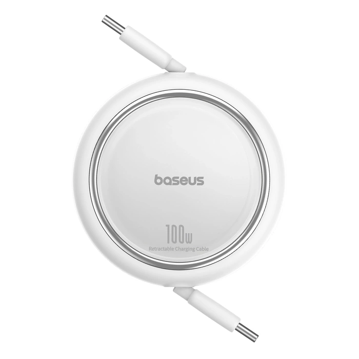 Baseus Free2Draw Mini USB-C - USB-C 100W 1m navíjecí kabel - bílý