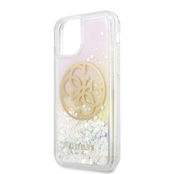 Cover GUESS Apple iPhone 11 Pro Gradient Liquid Glitter Circle Logo Case GUHCN58LGIRGP Gold Hardcase