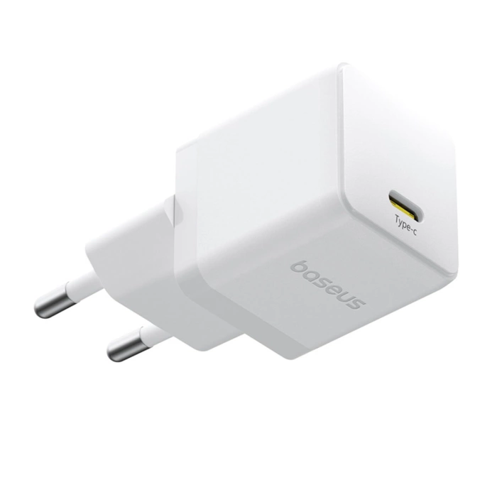 Baseus Palm 1C 20W Wall Charger (with Baseus Mini White USB-C 60W (20V/3A) 1m Cable) - White