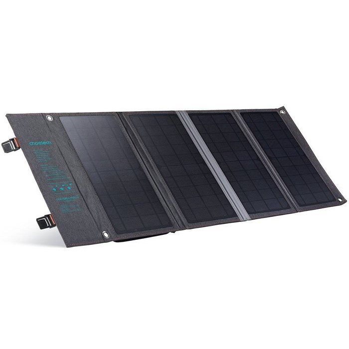 Choetech foldable solar charger solar PV 36W Quick Charge Power Delivery USB / USB Type C (94 x 36 cm) gray (SC006)